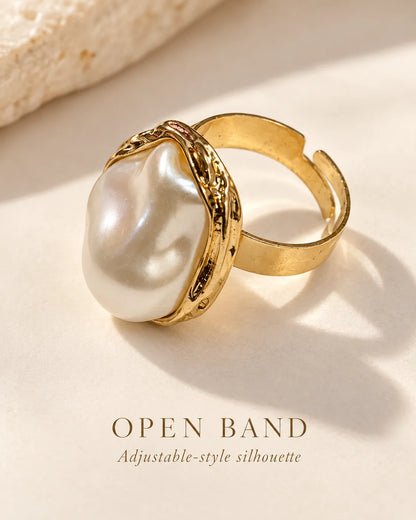 Baroque pearl-look ring graphic showing the open band
