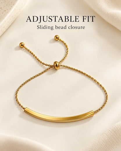 Adjustable fit: Aria gold bracelet with sliding bead closure