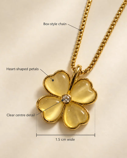 Primrose detail card showing the 1.5 cm pendant width