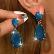 Elara Silver Crystal Teardrop Earrings
