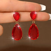 Elara Silver Crystal Teardrop Earrings