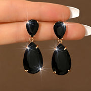 Elara Silver Crystal Teardrop Earrings