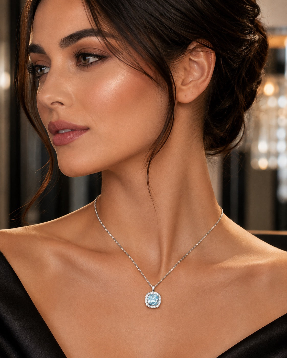 Cubic Sugar Zircon Glitter Clavicle Chain
