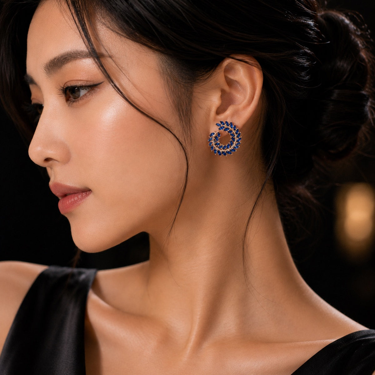 Exaggerated Feather Branch Rhinestone Earrings