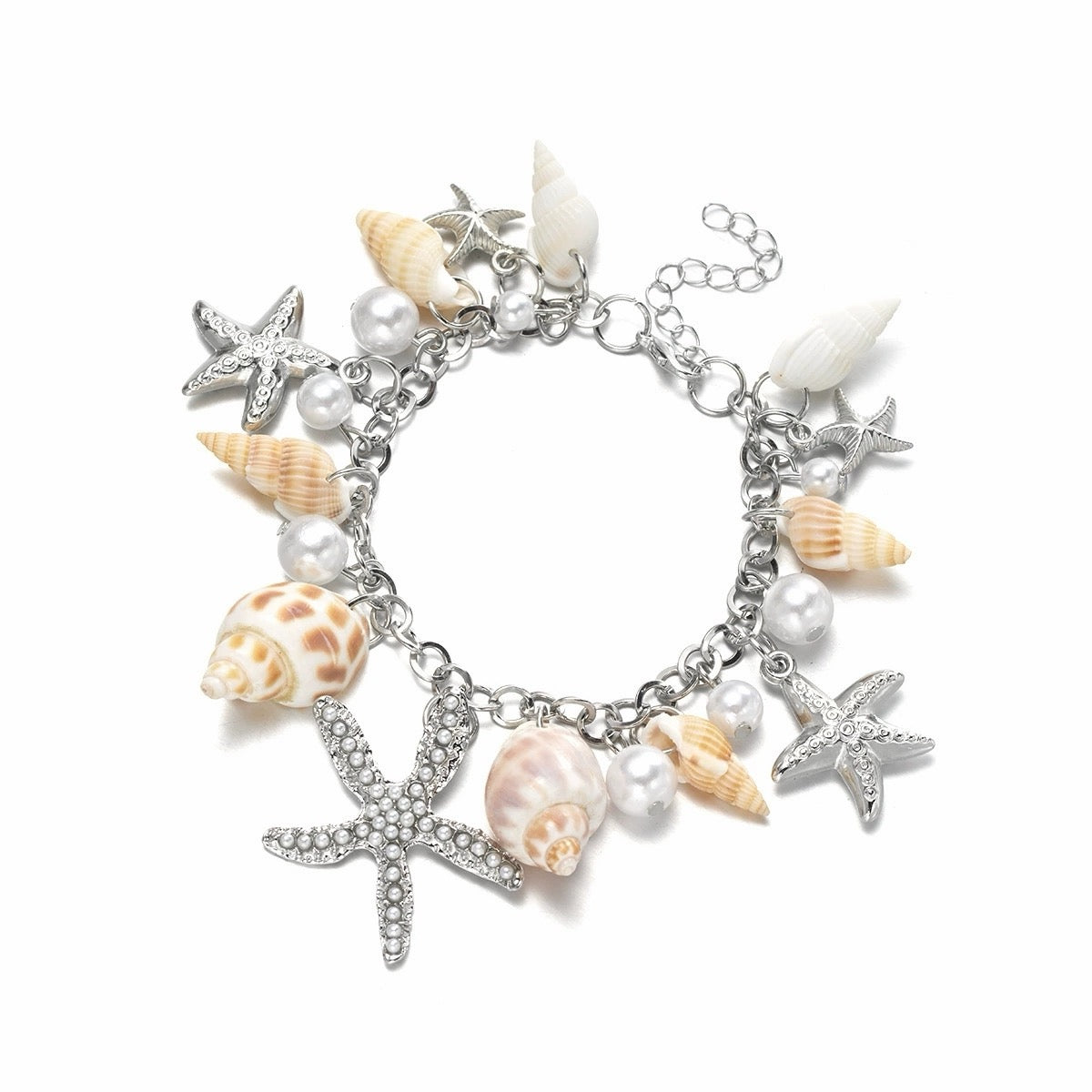 Bohemian Starfish Charm Adjustable Beach Shell Conch Bracelet