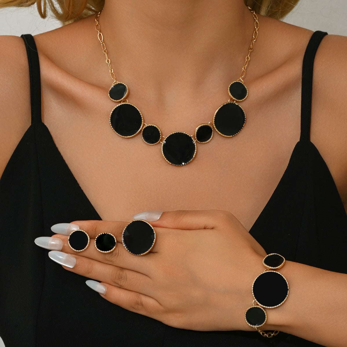 18k Gold Plated Geometric Chain Jewelry Set