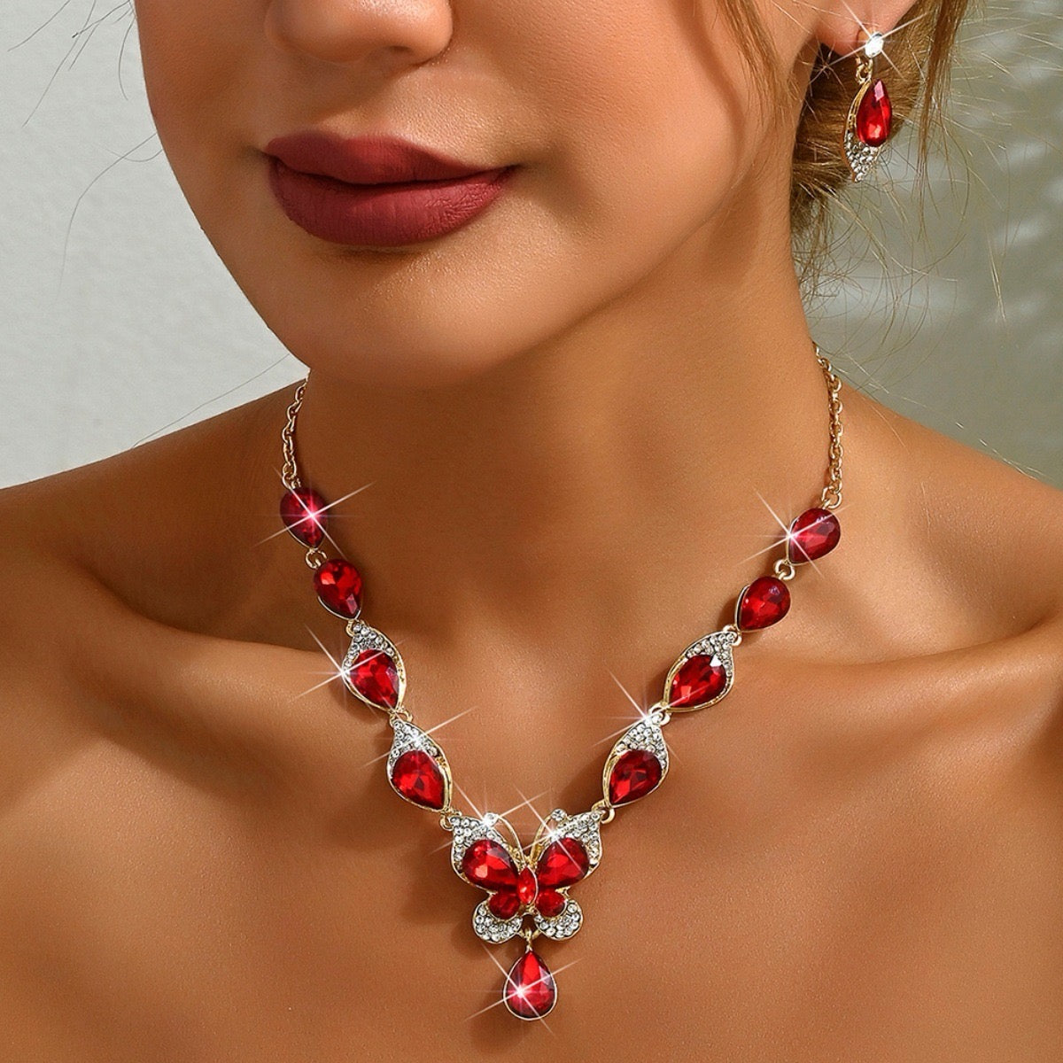 Butterfly Necklace and Earring Set
