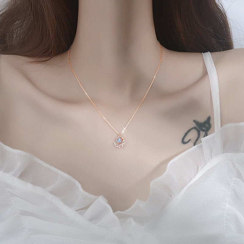 Crescent Moon Pendant Necklace