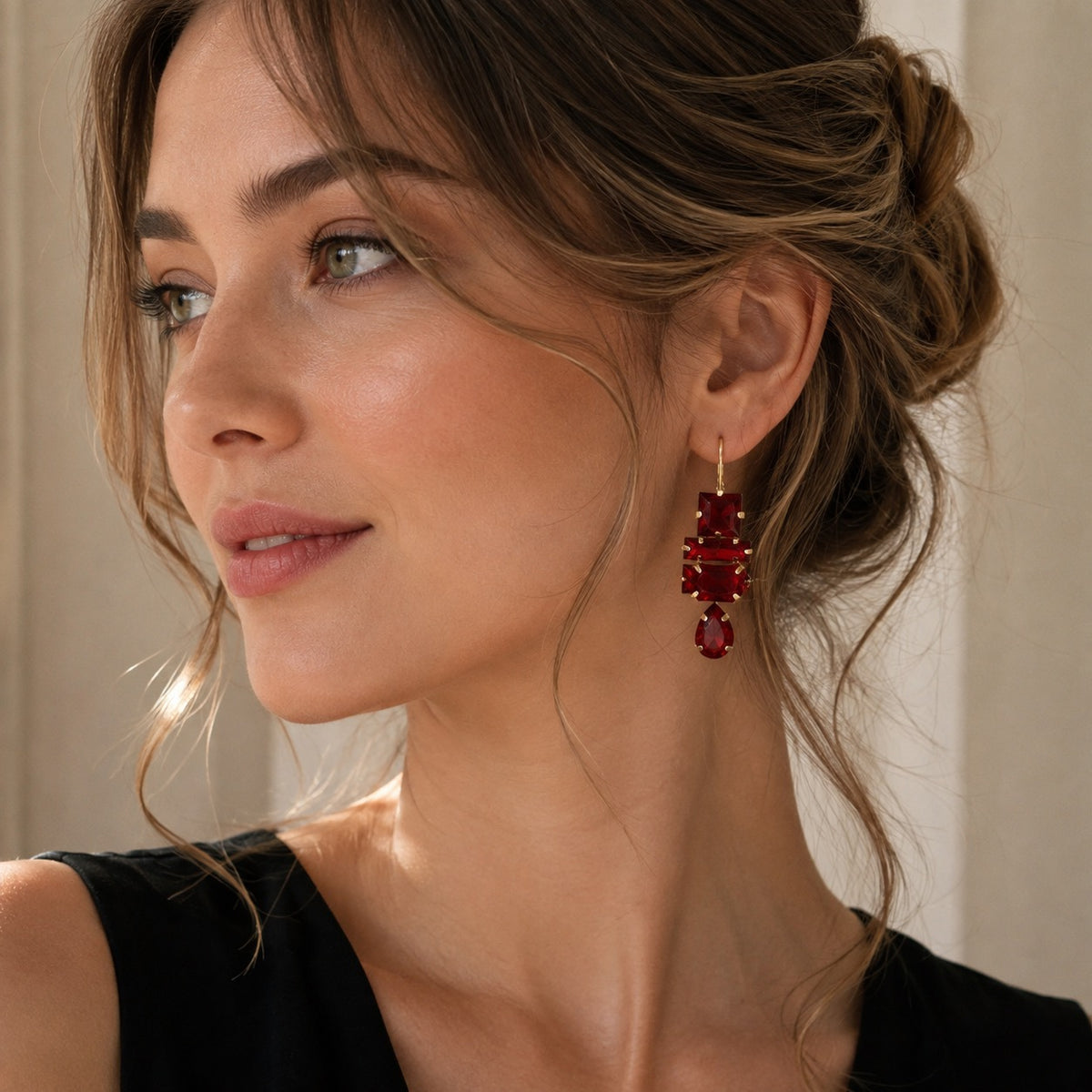 Big Diamond Geometric Glass Earrings