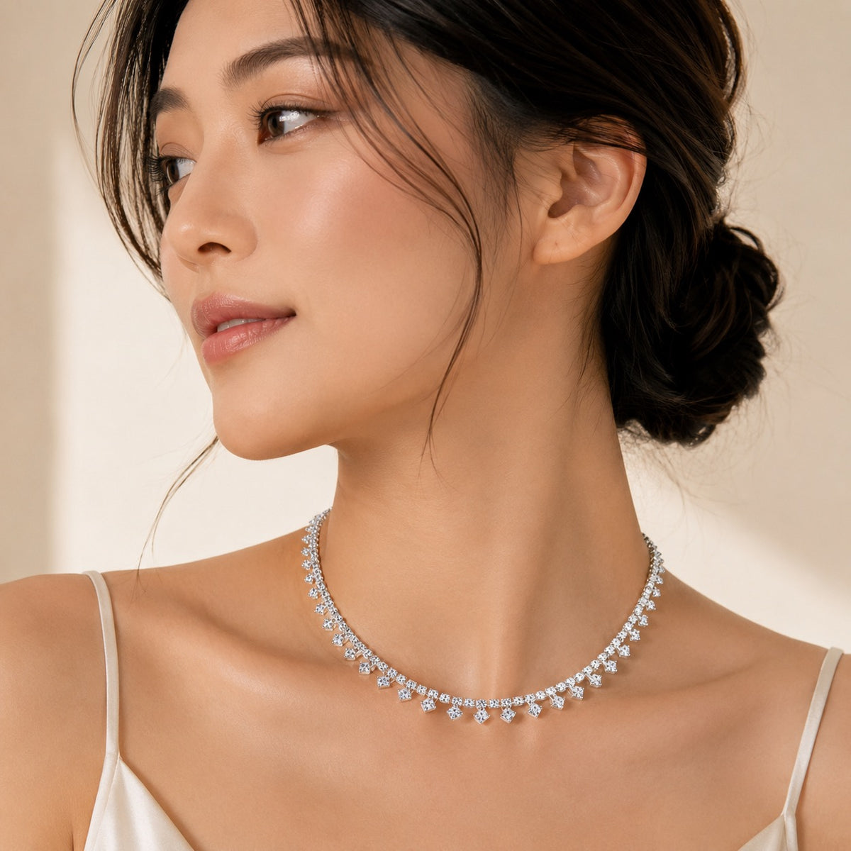 Delicate Crystal Statement Necklace