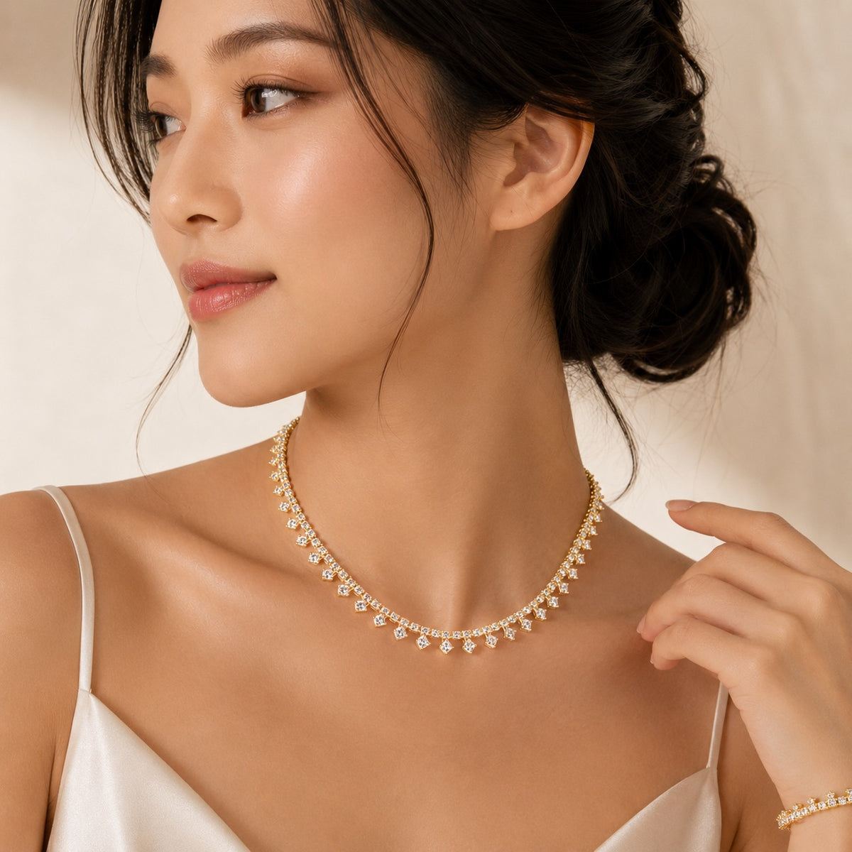 Delicate Crystal Statement Necklace