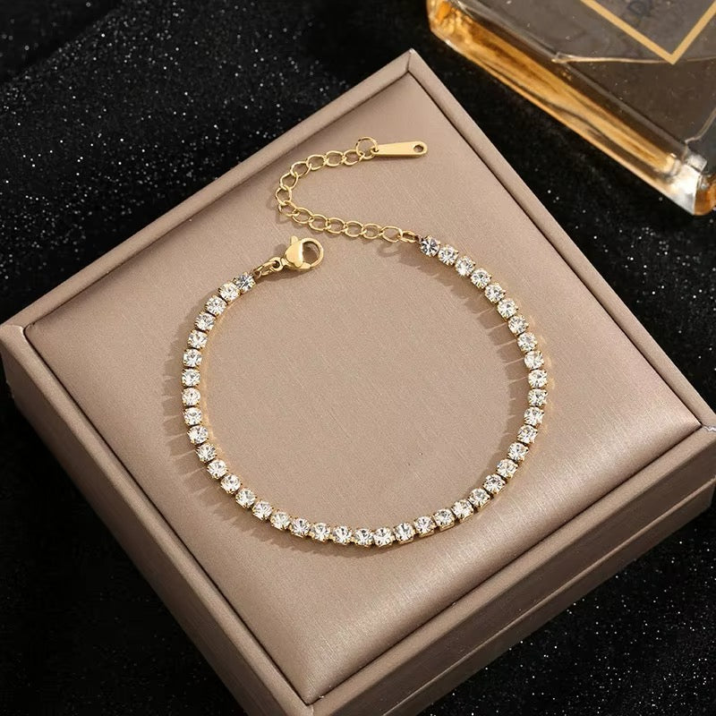 18k Gold Plated Cubic Zirconia Tennis Bracelet