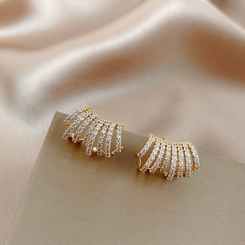18k Gold Plated Multilayer Statement Stud