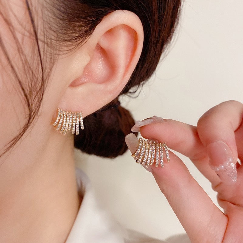 18k Gold Plated Multilayer Statement Stud
